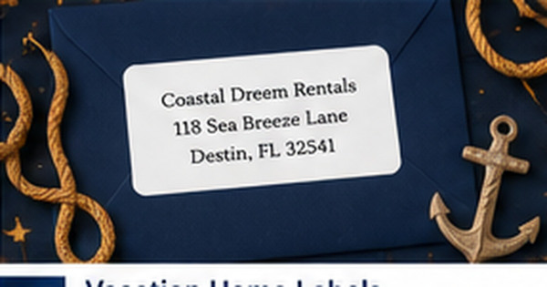 Vacation Home Labels for Guest Mail, Supplies, and Property Management