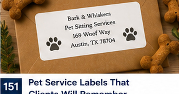 Pet Service Labels for Groomers, Sitters, Walkers, and Boarding Businesses