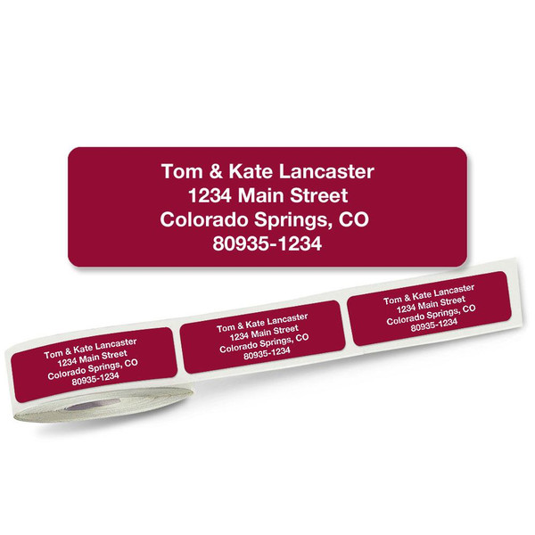 Solid Wine Address Labels on Rolls