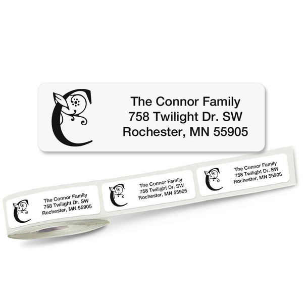 Monogram Formal Initial Address Labels on Rolls