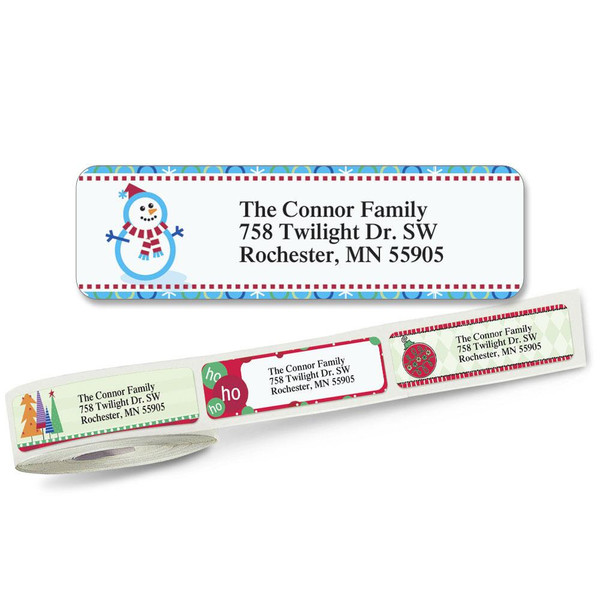 Designer Christmas Address Labels on Rolls