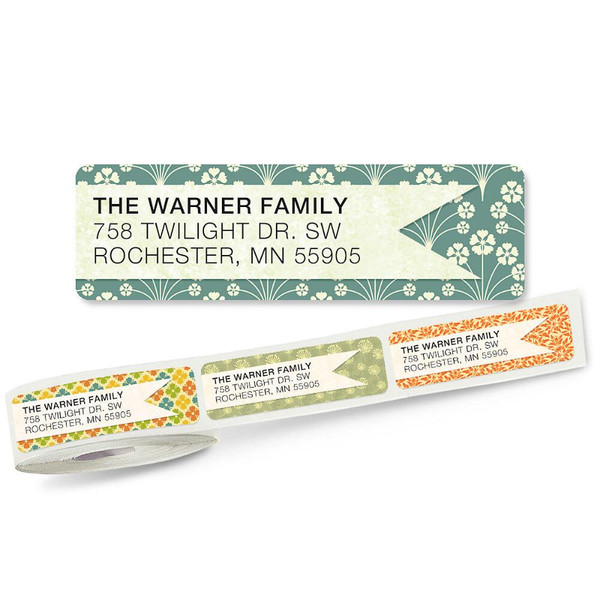 Blossom Banners Address Labels on Rolls