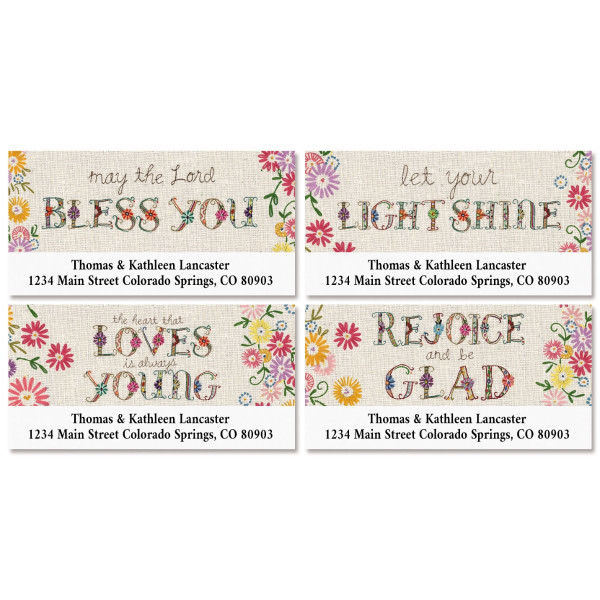 Hand Stitch Design Address Labels