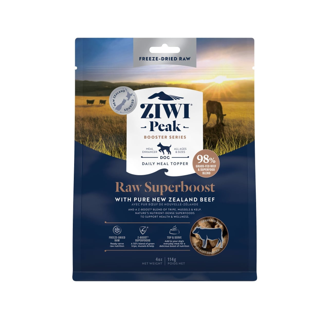 Ziwi Peak Freeze Dried Dog Superboost Beef 114g - Pacific Pet Supplies