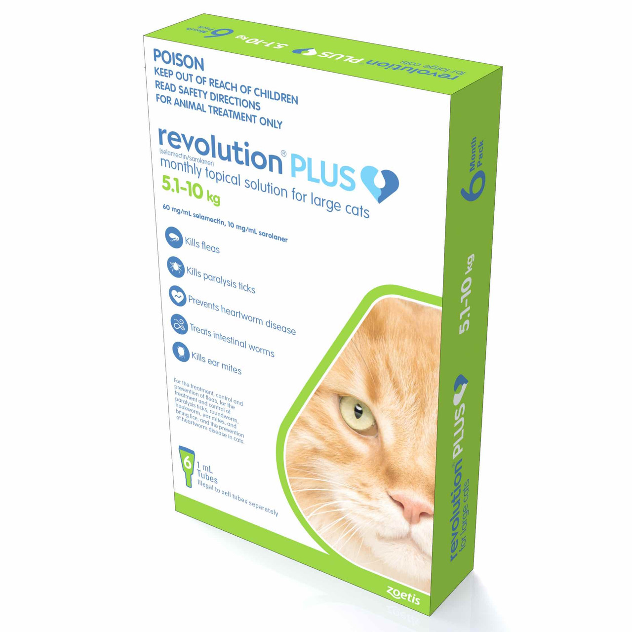 Revolution PLUS for Large Cats 5-10kg Green Doses Pacific Pet