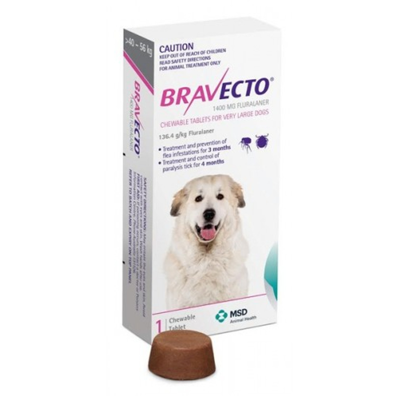 Bravecto Flea/Tick Chewable for Dogs (1 chew = 3 months protection