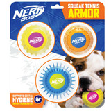 NERF DOG Twin Armour Ball Set - 3 Pack Yellow/Pink-Orange/Blue & Blue/Green