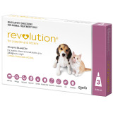 Revolution for Puppies & Kittens up to 2.5kg - Pink, 3 tubes for parasite protection and treatment.