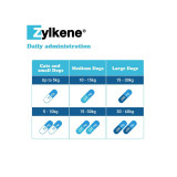 Zylkene Calming Capsules for small pets under 10kg, 100-pack for stress relief and relaxation support.