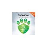 Simparica chews for small dogs and puppies, protects against fleas, ticks, and mites. 3 tasty chews included.
