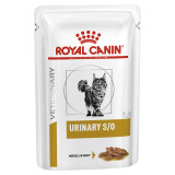 Royal Canin Veterinary Diet Feline Urinary S/O Wet Cat Food, 85g, pack of 12, for urinary health in cats.