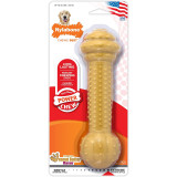 Nylabone Barbell Power Chew Durable Dog Toy for large dogs with peanut butter flavor. Long-lasting chew.