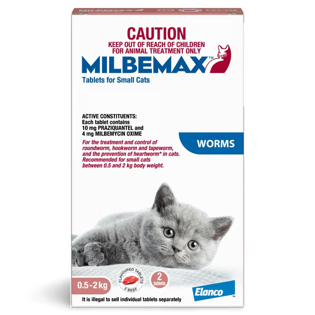 Milbemax Allwormer For Cats 0.5 - 2kg - 2 Tablets - Image 2 of 9