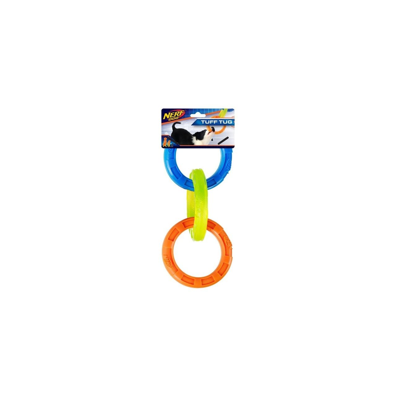 NERF DOG TPR 3 Ring Tug Blue,Green,Orange 29cm - Image 1 of 2