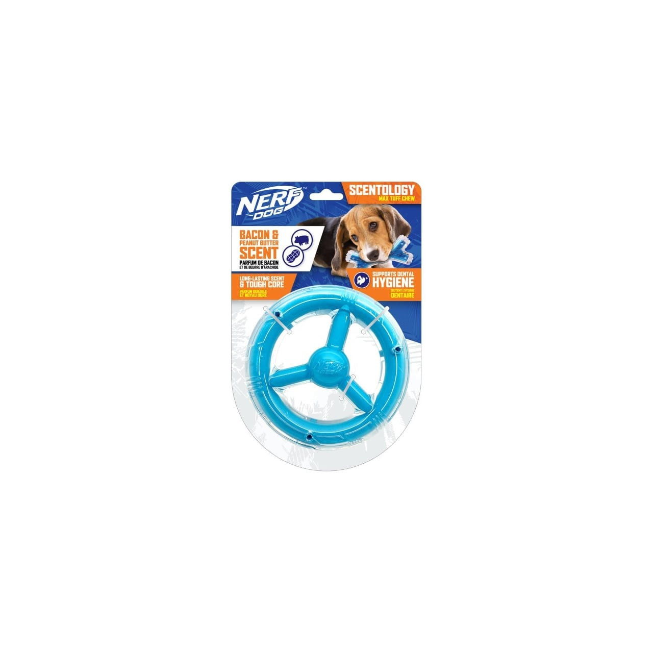 NERF DOG Scentology Orbit Ring, Bacon/Peanut Butter Scent, 16.5cm - Image 1 of 2