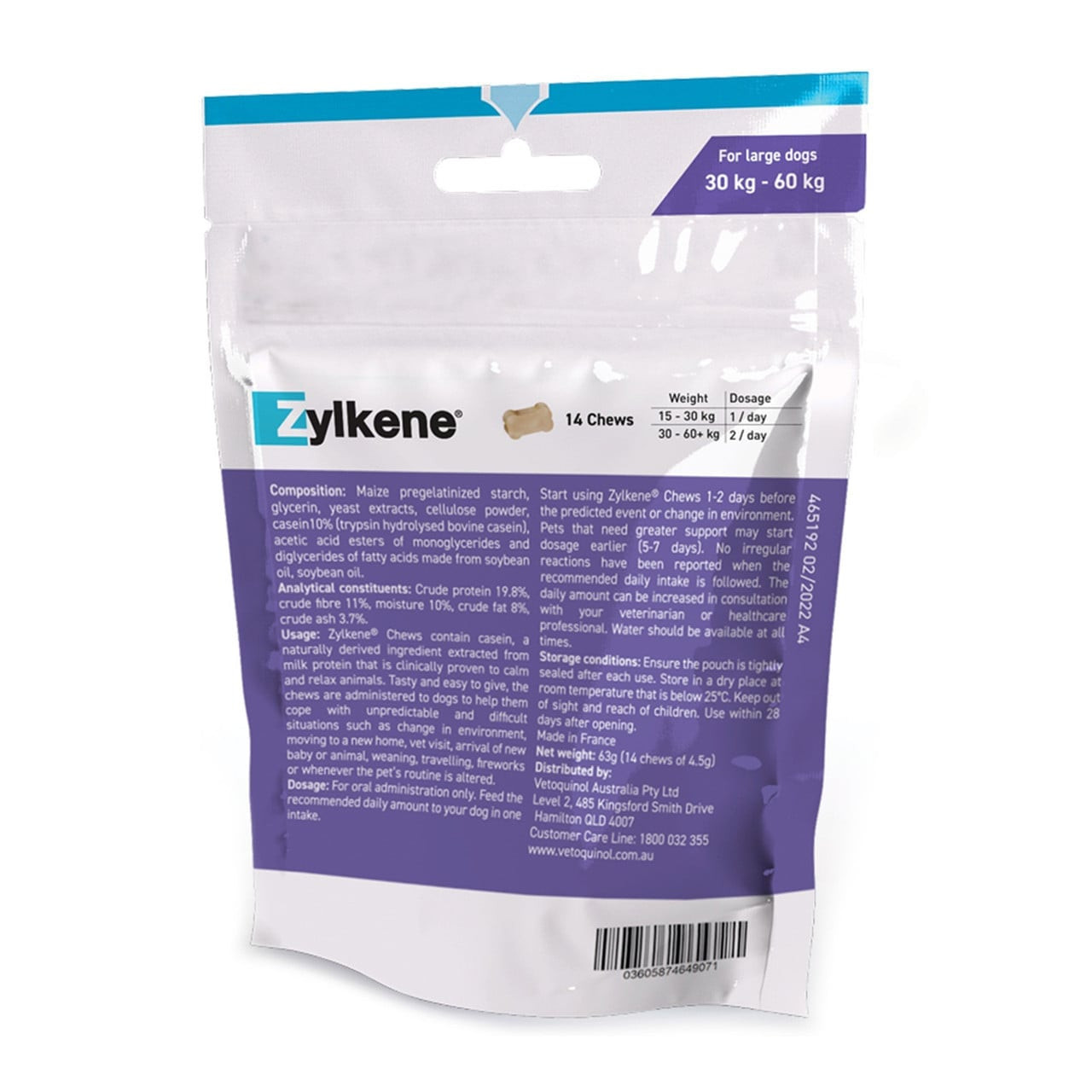 Zylkene Calming Chews For Large Dogs 15-60kg - Image 2 of 6