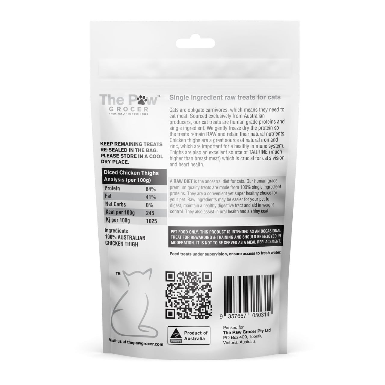 The Paw Grocer - Chicken Thigh for Cats 50g - Image 2 of 2