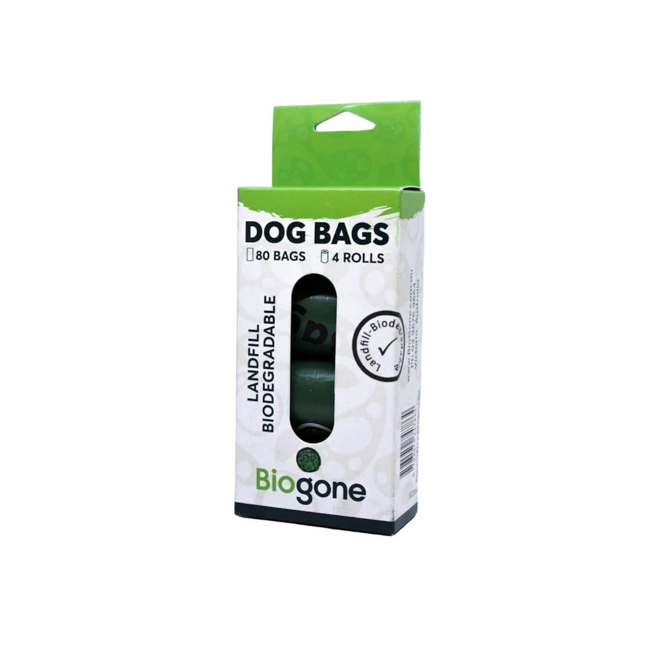 Biogone Dog Poo Bag Landfill Biodegradable 4 Rolls - 80pk