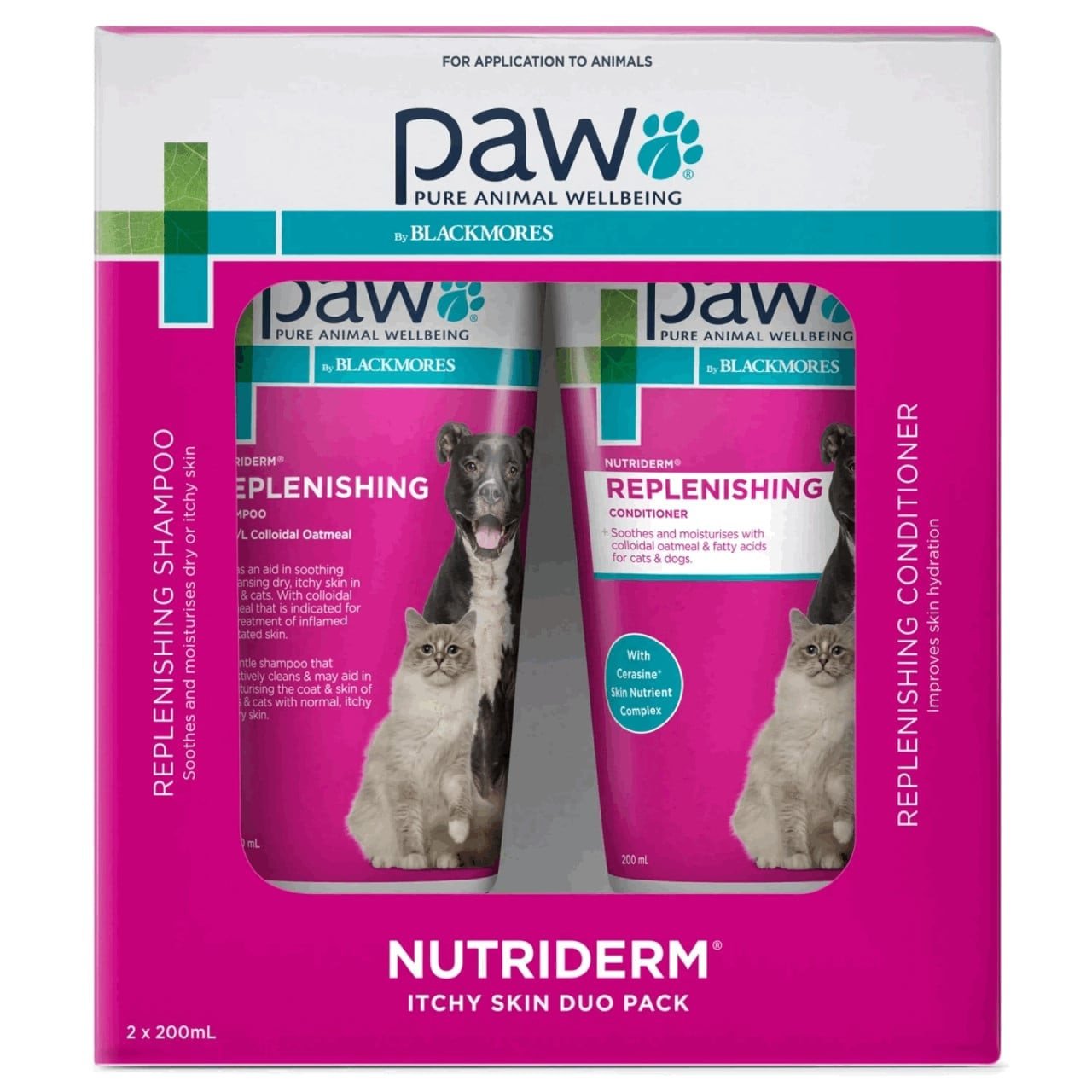 PAW By Blackmores Nutriderm Replenishing Shampoo and Conditioner Duo Pack for Cats & Dogs 200ml - Image 1 of 9