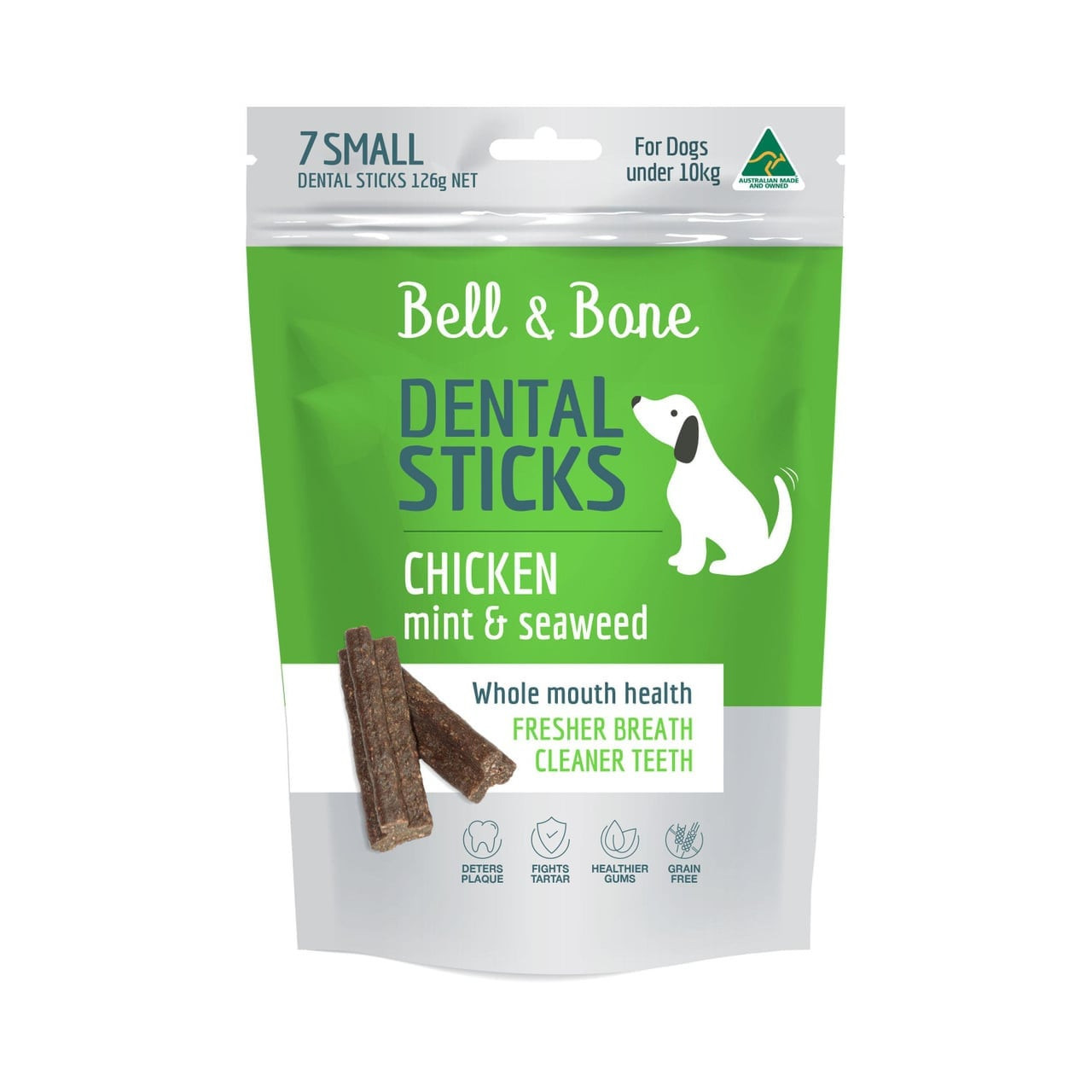 Bell & Bone Dental Sticks - Chicken, Mint & Seaweed, Small 7 Sticks - Image 1 of 2
