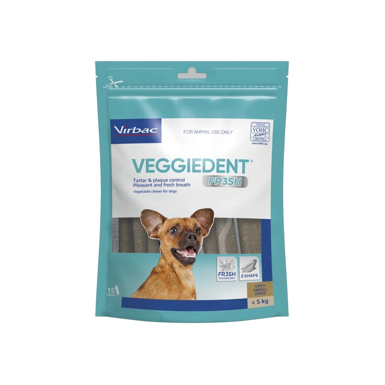 VeggieDent FR3SH Extra Small Dog Dental Treats (15 Pack) - Image 1 of 2
