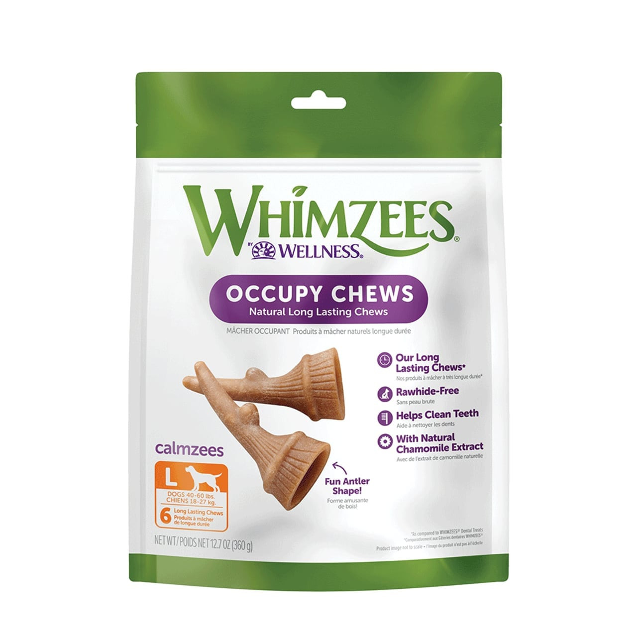 Whimzees Occupy Antler Large Dog Treats 6 Pack - Image 1 of 5