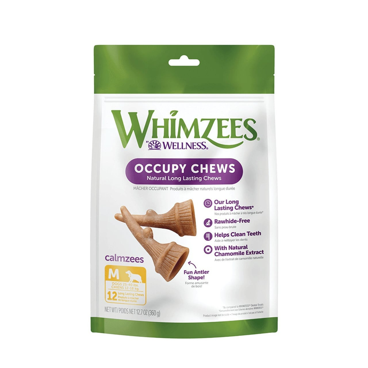 Whimzees Occupy Antler Medium Dog Treats 12 Pack - Image 1 of 5