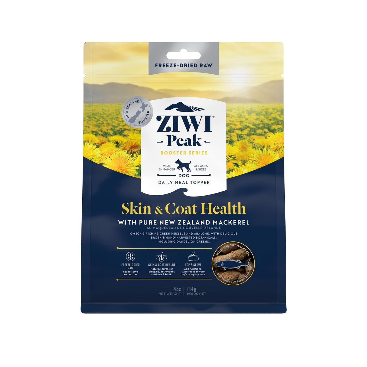 Ziwi Peak Freeze Dried Food Booster for Dogs - Skin & Coat 114g - Image 1 of 2