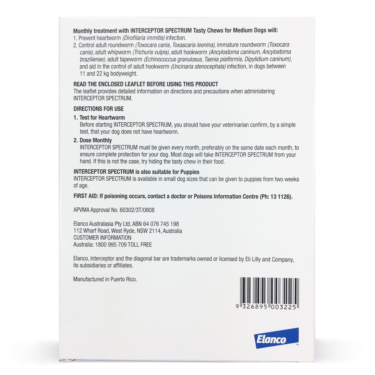 Interceptor Chews for Medium Dogs 11-22 kg - Yellow 3 Pack - Image 2 of 2