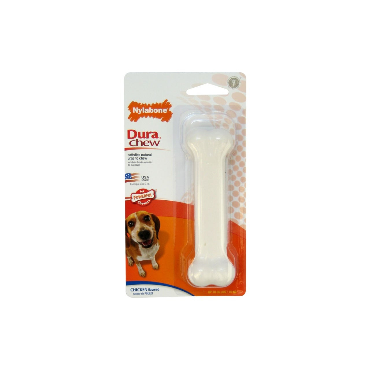 Nylabone Dura Chew Wolf Chicken Flavour dog chew toy for aggressive chewers.