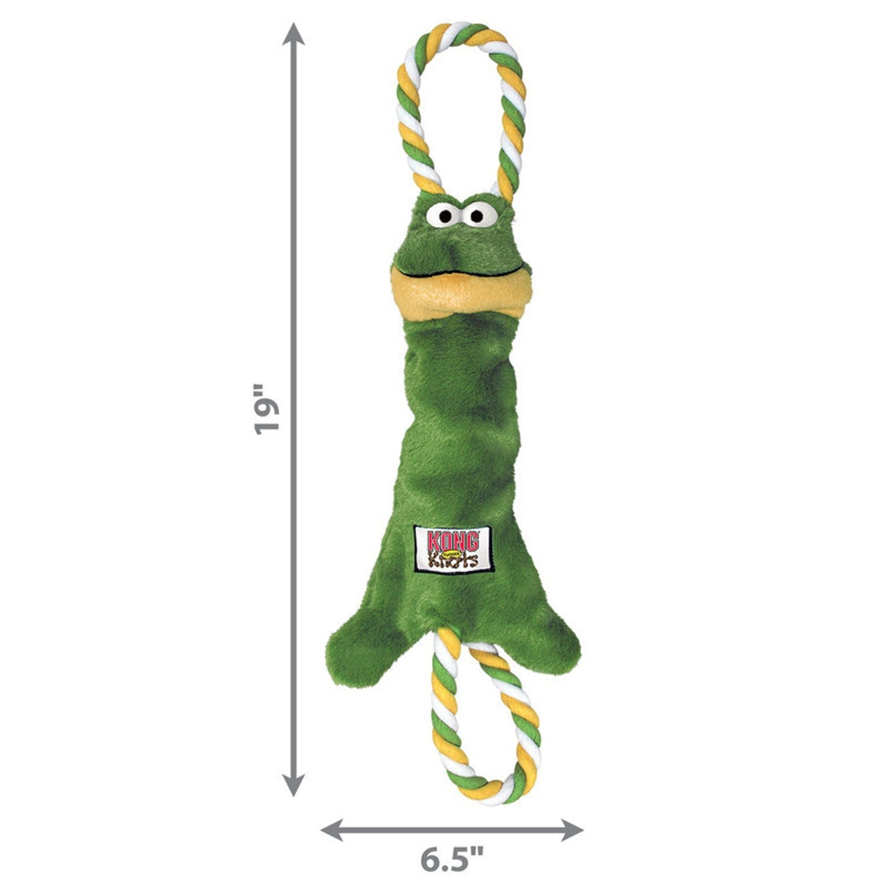 KONG Tugger Knots Frog Squeaky Dog Toy - Image 3 of 4