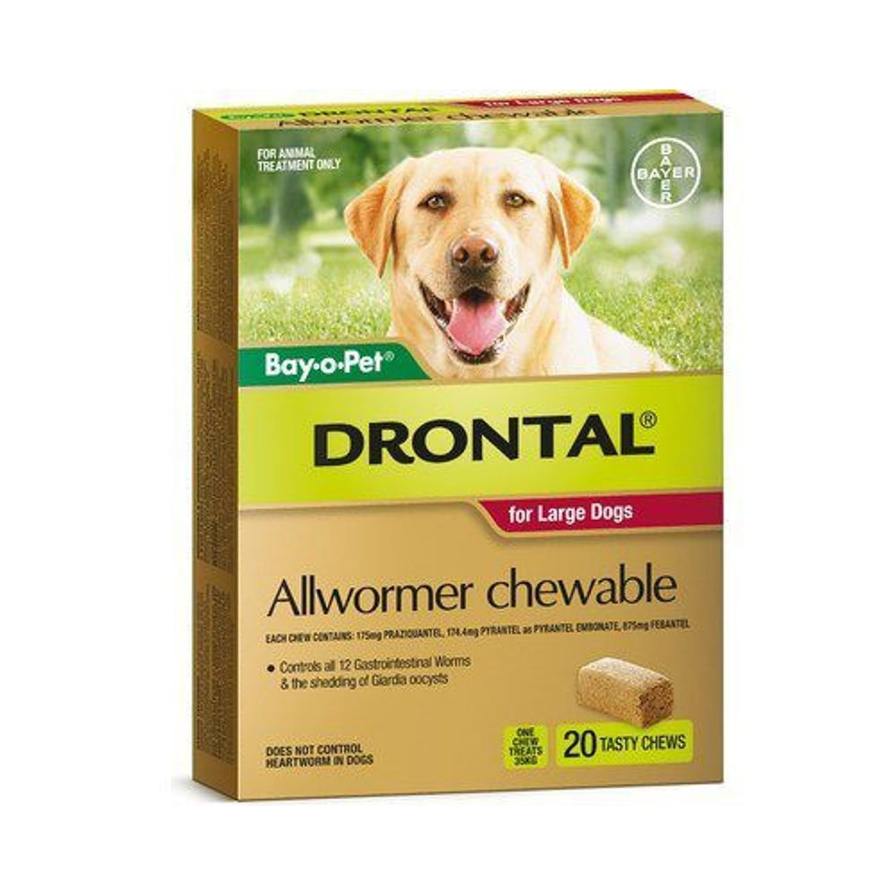 Drontal Allwormer Chews for Dogs up to 35 kg - 20 Pack