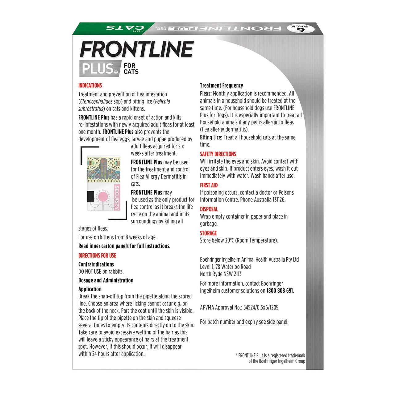 Frontline Plus for Cats - Close-up view showing quality