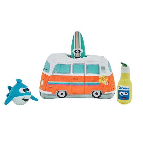 Outward Hound Hide A Surf Van Plush Dog Puzzle with 3 Squeaker Toys - Image 1 of 5