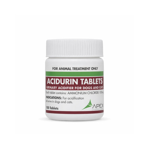 Acidurine Tablets for dogs and cats, 100 count, urinary acidifier for animal treatment.