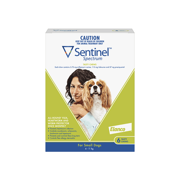 Sentinel Spectrum Tasty Chews for Dogs 4-11 kg - Green 6 pack