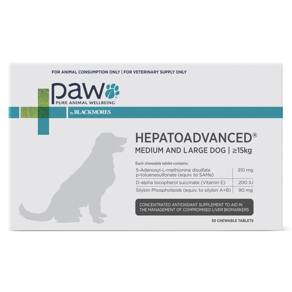 PAW by Blackmores Hepatoadvanced for Medium and Large Dogs over 15kg - 30 Tablets