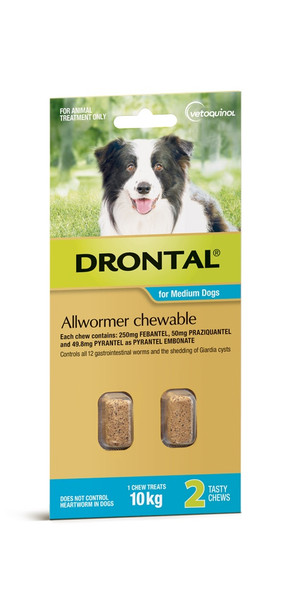 Drontal Allwormer Chews for Dogs up to 10 kg - 2 Pack