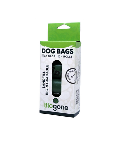 Biogone Dog Poo Bag Landfill Biodegradable 20 Bags x 4 Rolls = 80pk