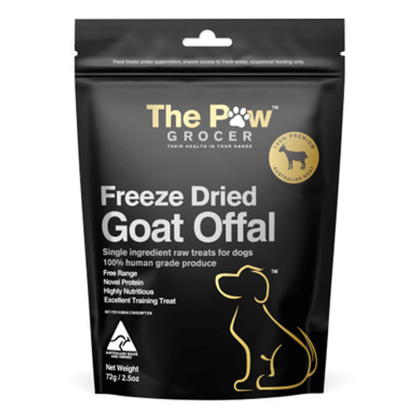 The Paw Grocer - Black Label Freeze Dried Goat Offal for Dogs 72g