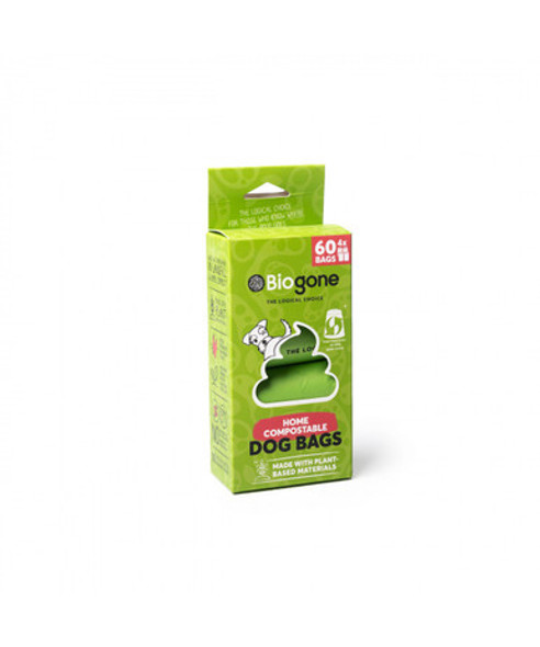 Biogone Dog Poo Bag Home Compostable 15 Bags x 4 Rolls = 60pk