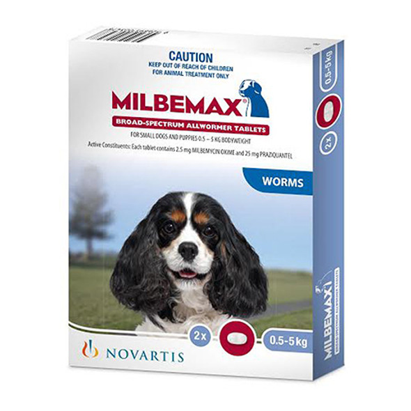 Milbemax Small Dogs Under 5 kg 2 Tablet Pack