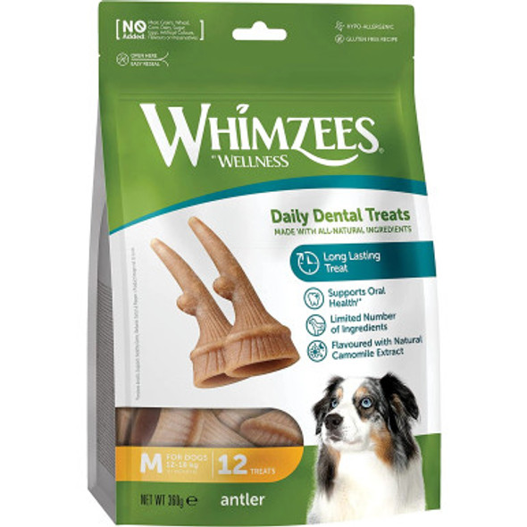 Whimzees Medium Occupy Antlers Value Bag (12 Count)