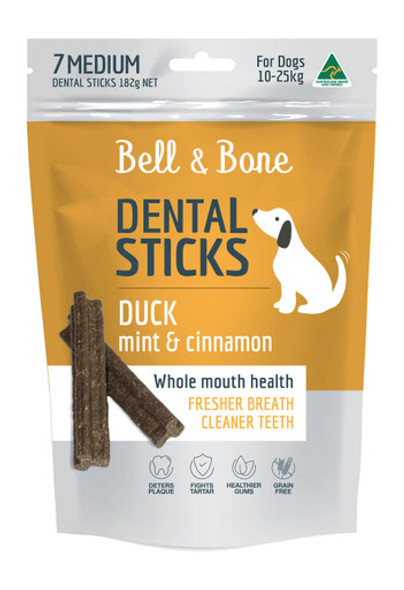 Bell & Bone Dental Sticks - Duck, Mint & Cinnamon, Medium 7 Sticks