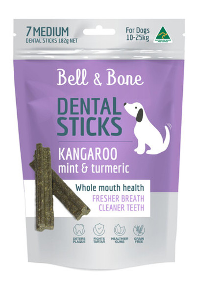 Bell & Bone Dental Sticks - Kangaroo & Turmeric, Medium 7 Sticks