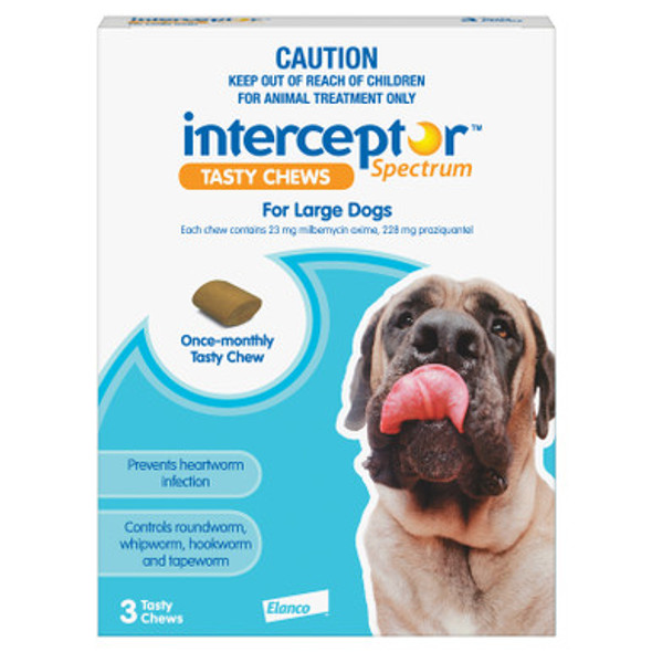 Interceptor Chews for Large Dogs 23-45 kg - Blue 3 Pack