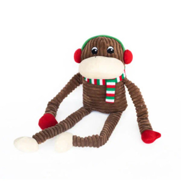 Zippy Paws Holiday Crinkle XL Monkey