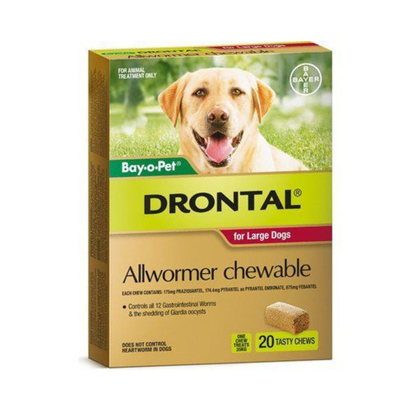 Drontal Allwormer Chews for Dogs up to 35 kg - 20 Pack