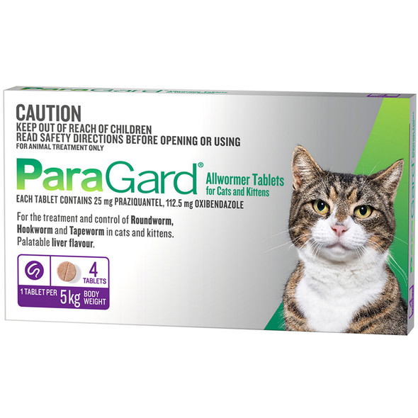 Paragard Allwormer For Cats & Kittens 5kg 4 tablets
