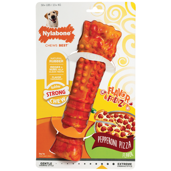 Nylabone Flavor Frenzy Rubber Chew, Pepperoni Pizza